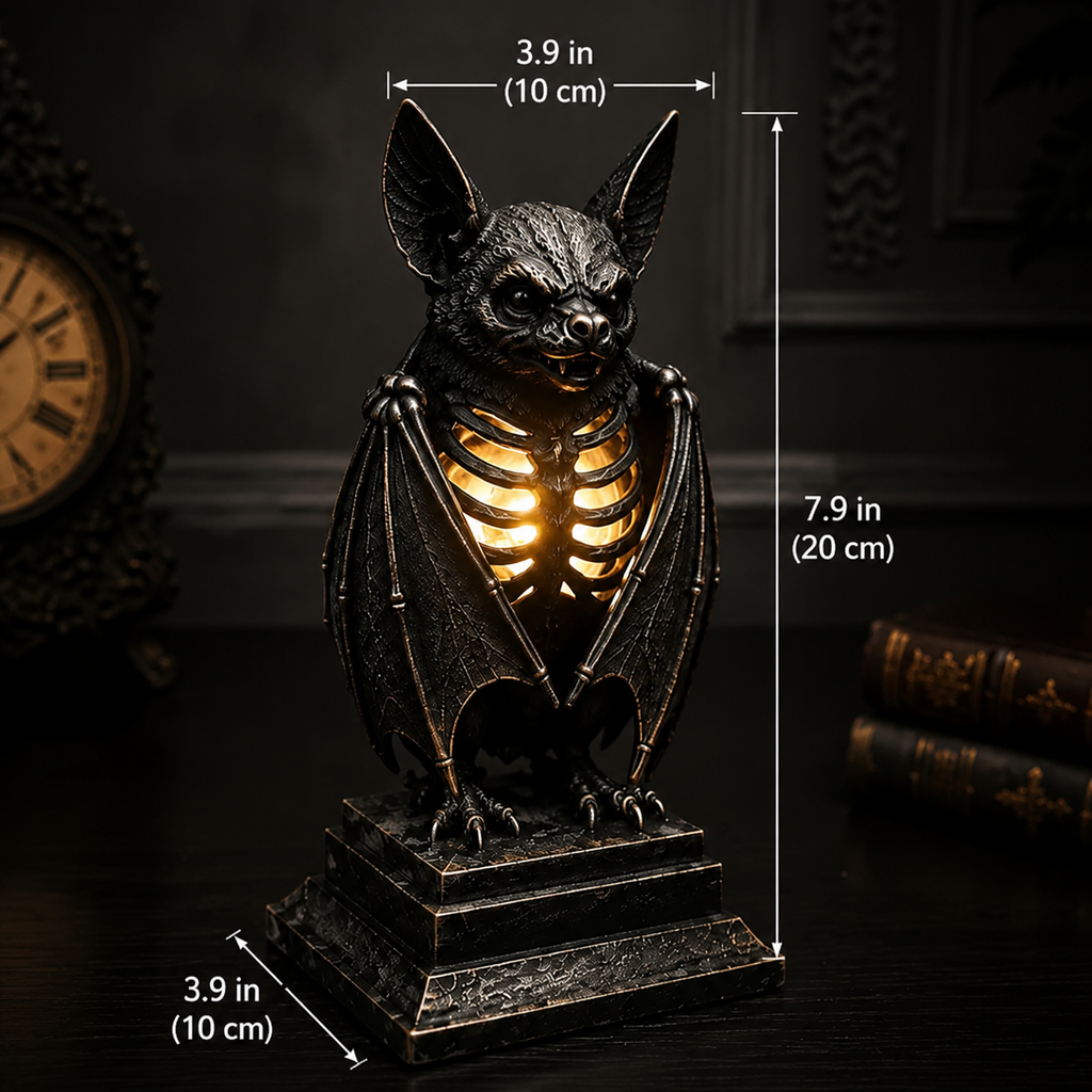 Halloween Bat & Raven LED Light, Gothic Tabletop Decoration