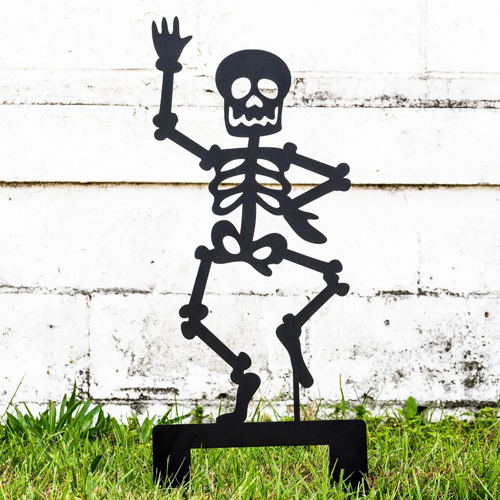 6-Piece Halloween Skeleton Yard Stakes Set - Outdoor Lawn Decorations