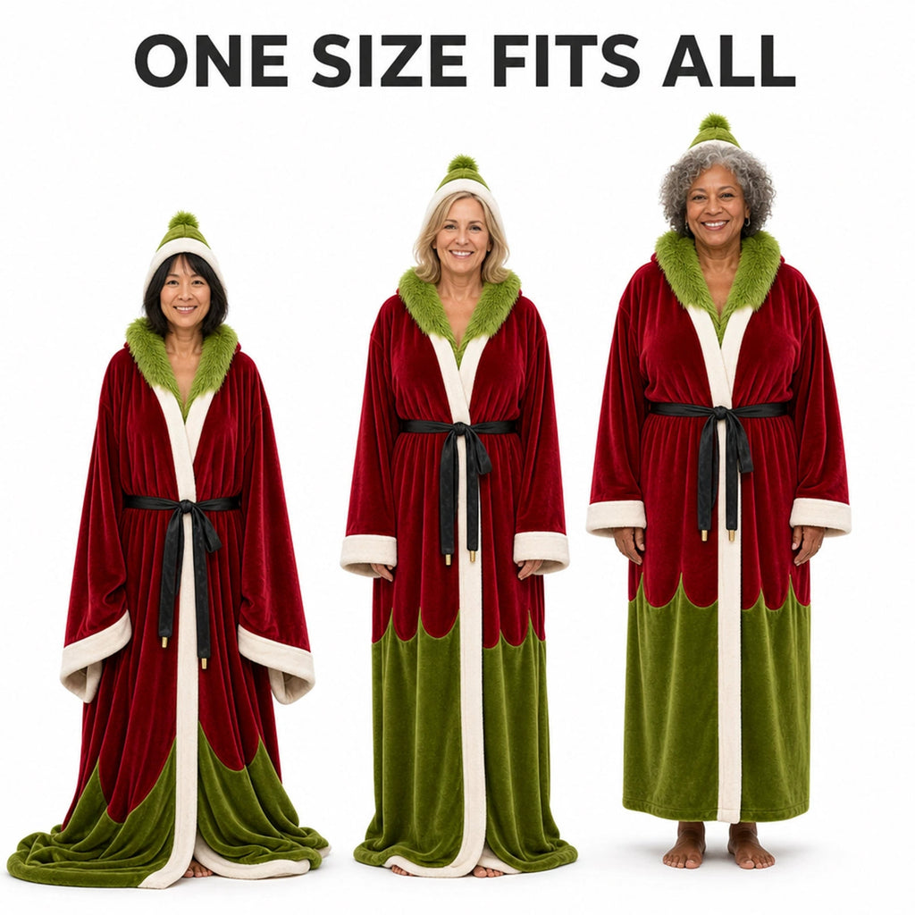 Heated Hooded Bathrobe with Remote Control & Sherpa Lining