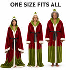 Heated Hooded Bathrobe with Remote Control & Sherpa Lining