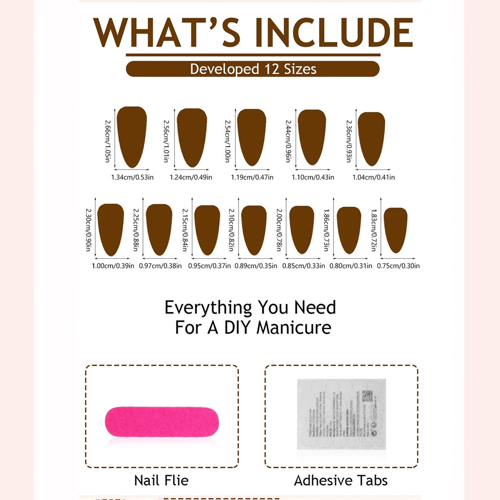Cherry French Press-On Nails with 3D Bows & Hearts – Medium Short