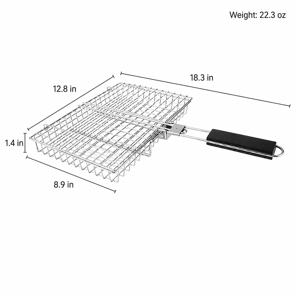 Stainless Steel BBQ Grill Basket with Locking Handle