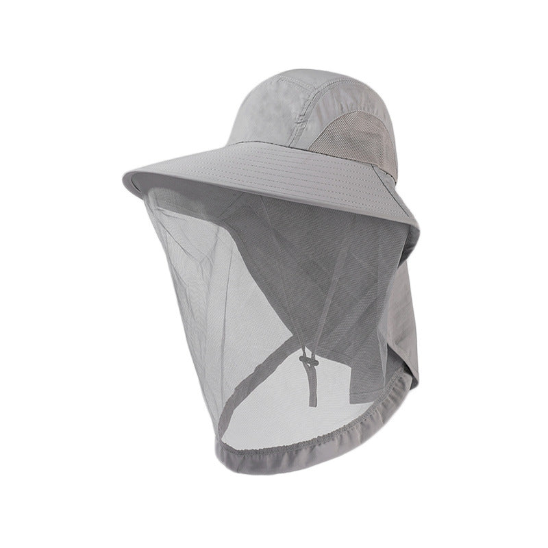 Sun Hat with Mesh Face Cover for Fishing Gardening Hiking