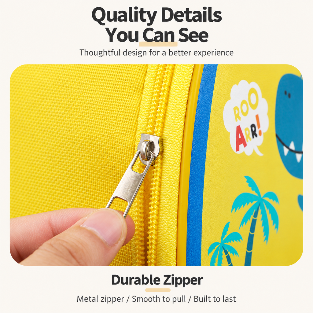 Kids Insulated Lunch Bag with Cartoon Design for School & Picnics