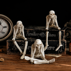 Halloween Skeleton Decor Resin Figurine Shelf Sitter for Tabletop Display