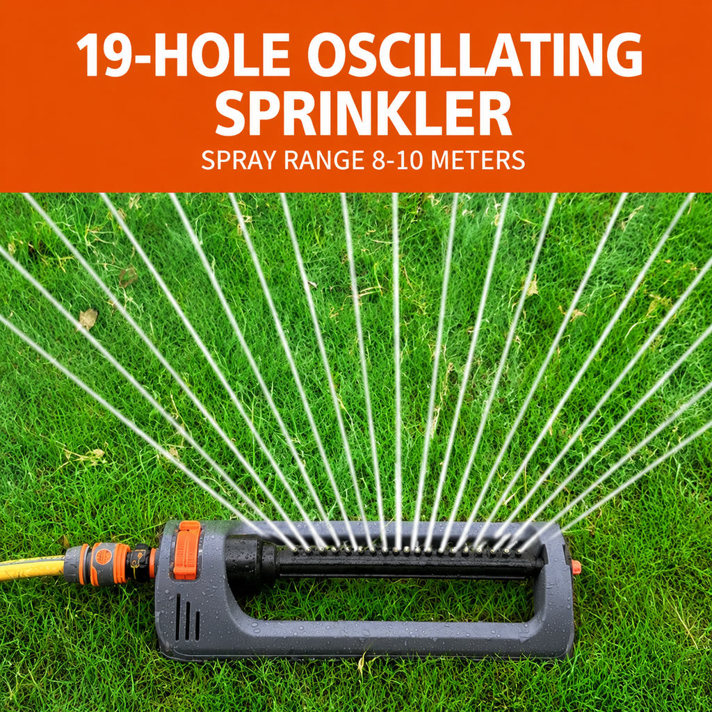 19-Hole Oscillating Lawn Sprinkler for Garden Yard Watering