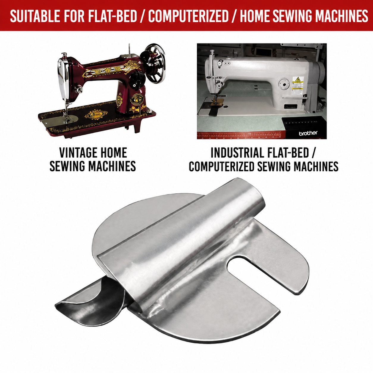 Adjustable Sewing Machine Hemmer Attachment for Rolled Hems