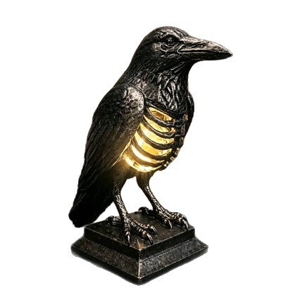 Halloween Bat & Raven LED Light, Gothic Tabletop Decoration