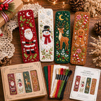 Classic Christmas bookmark set with felt thread and packaging