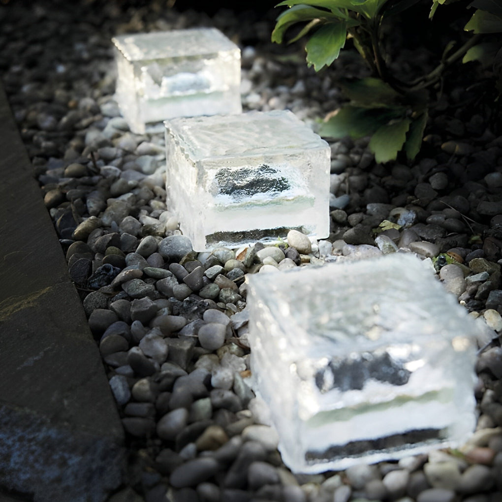 Outdoor Solar Ice Cube Lights, LED Step Lights for Garden Path & Patio