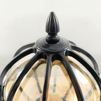 Outdoor Globe Pillar Light, Retro Glass Globe Post Lamp for Garden and Pathway