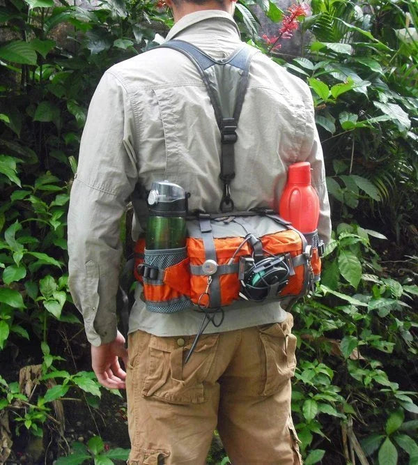 Hiking Waist Pack with Water Bottle Holders, Multi-Pocket Outdoor Waist Bag