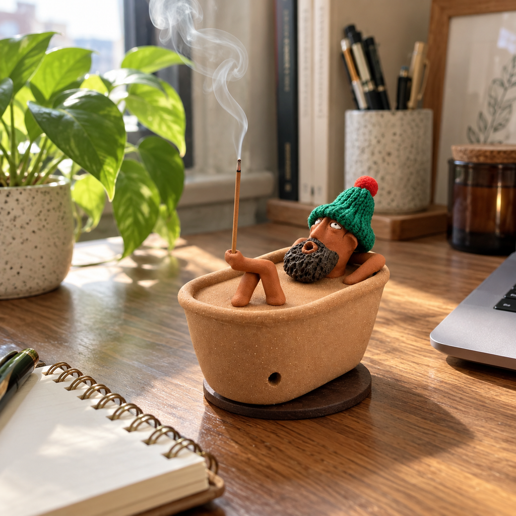 Spa Day Gnome Ceramic Incense Burner