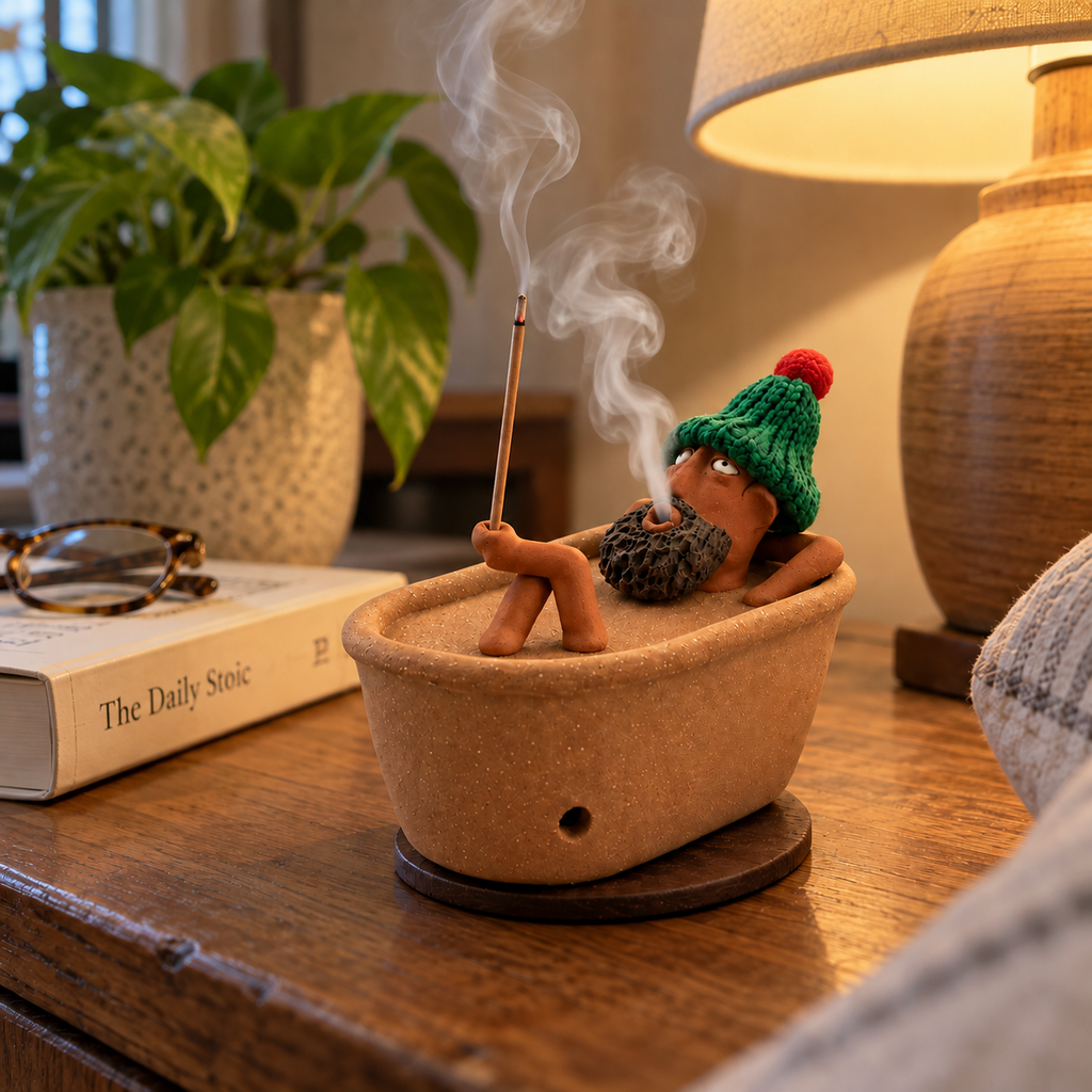 Spa Day Gnome Ceramic Incense Burner