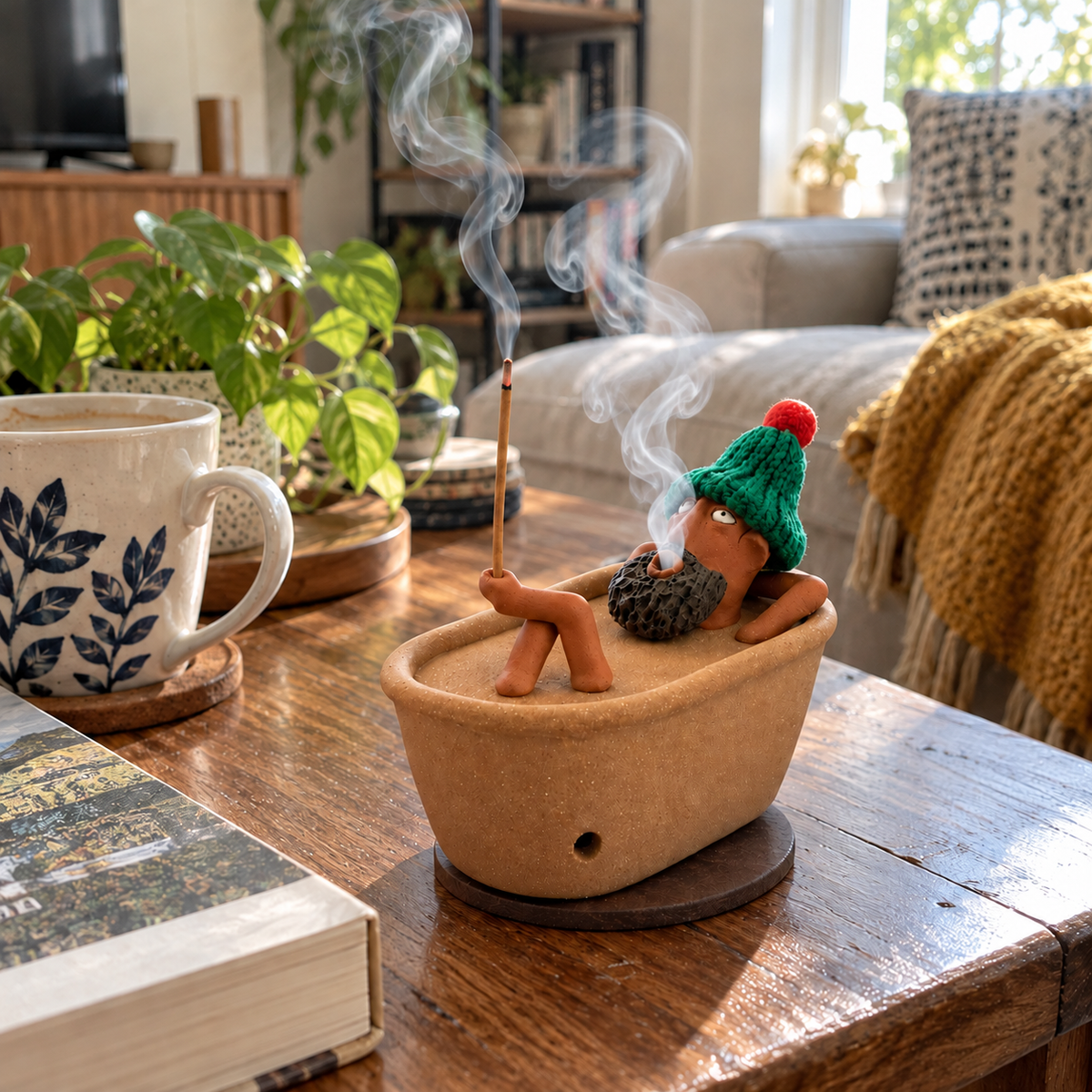 Spa Day Gnome Ceramic Incense Burner