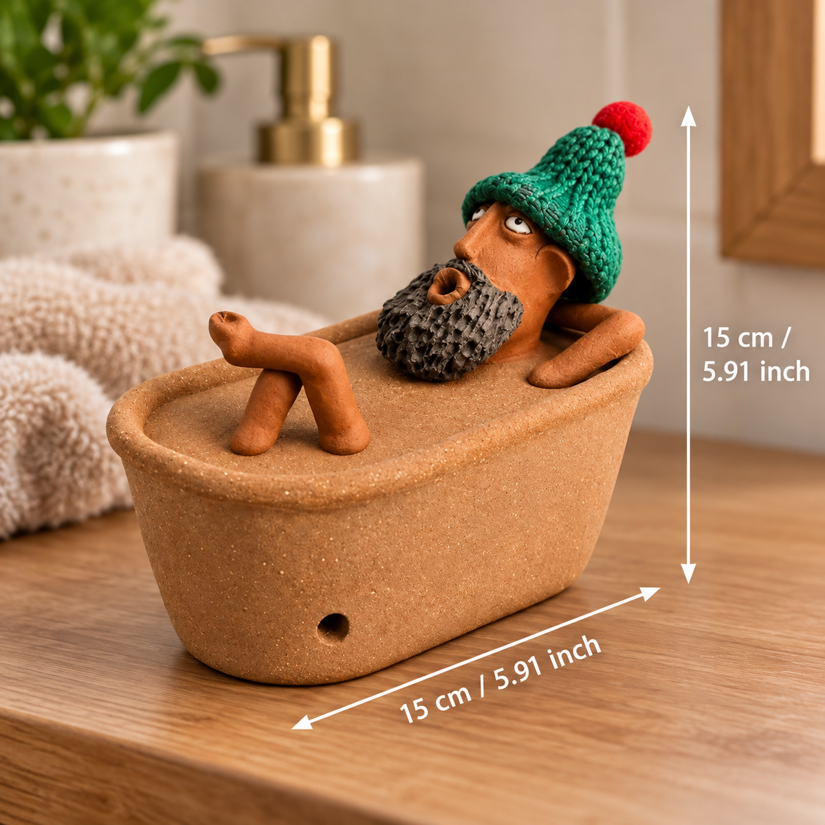 Spa Day Gnome Ceramic Incense Burner