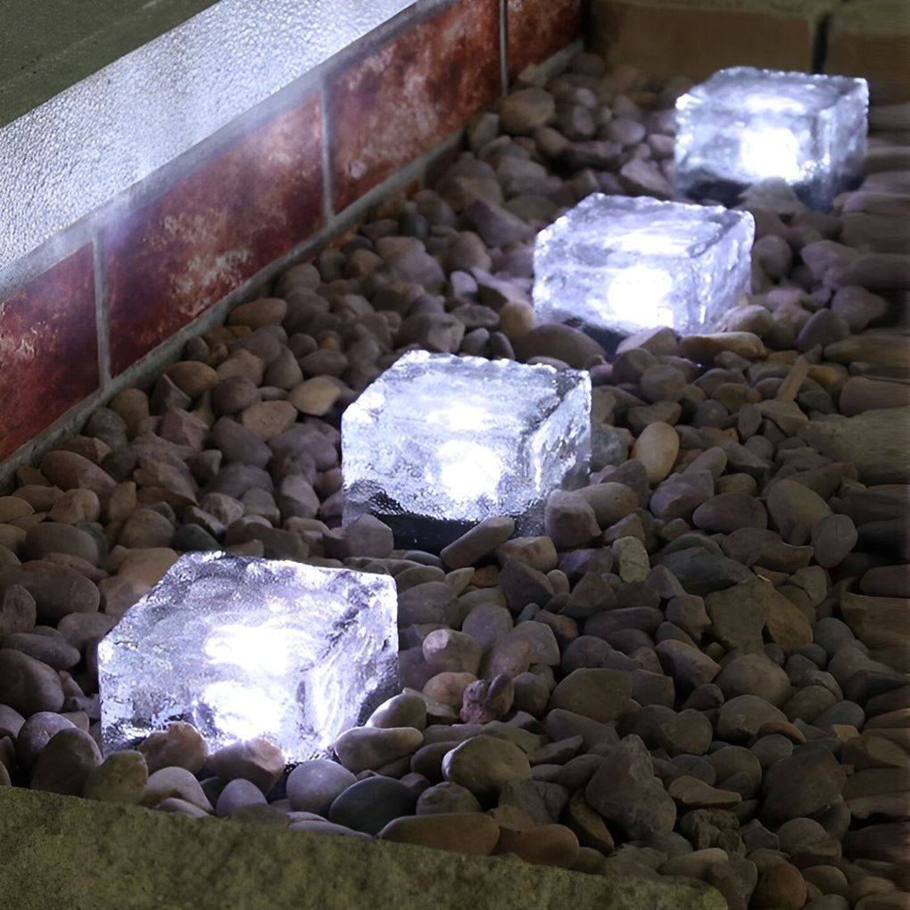 Outdoor Solar Ice Cube Lights, LED Step Lights for Garden Path & Patio