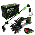 2-in-1 Cordless Tiller Cultivator with Extension Pole - Lightweight Electric Garden Tiller for Soil Loosening & Weeding