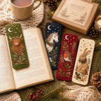 Country animal felt bookmarks displayed with an open book