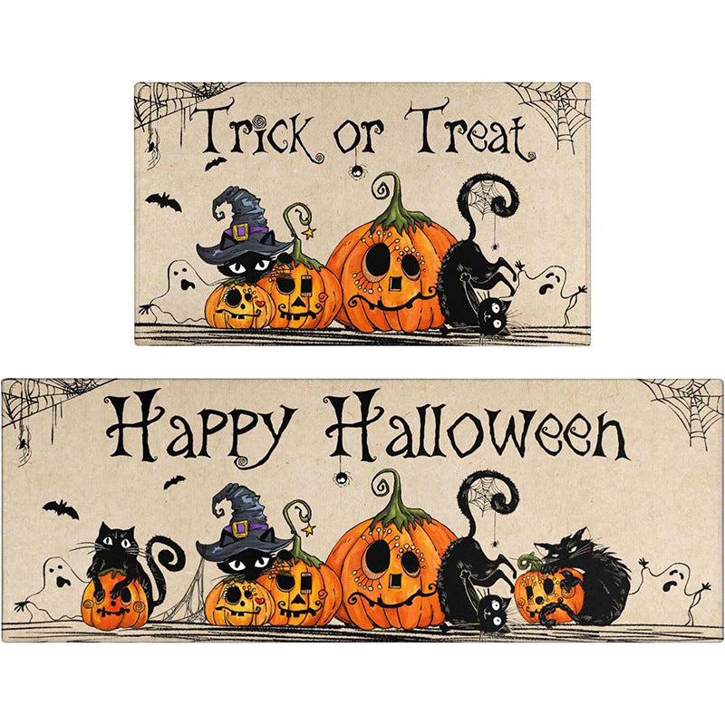 Halloween Doormat Set with Front Door Mat & Runner Rug for Porch