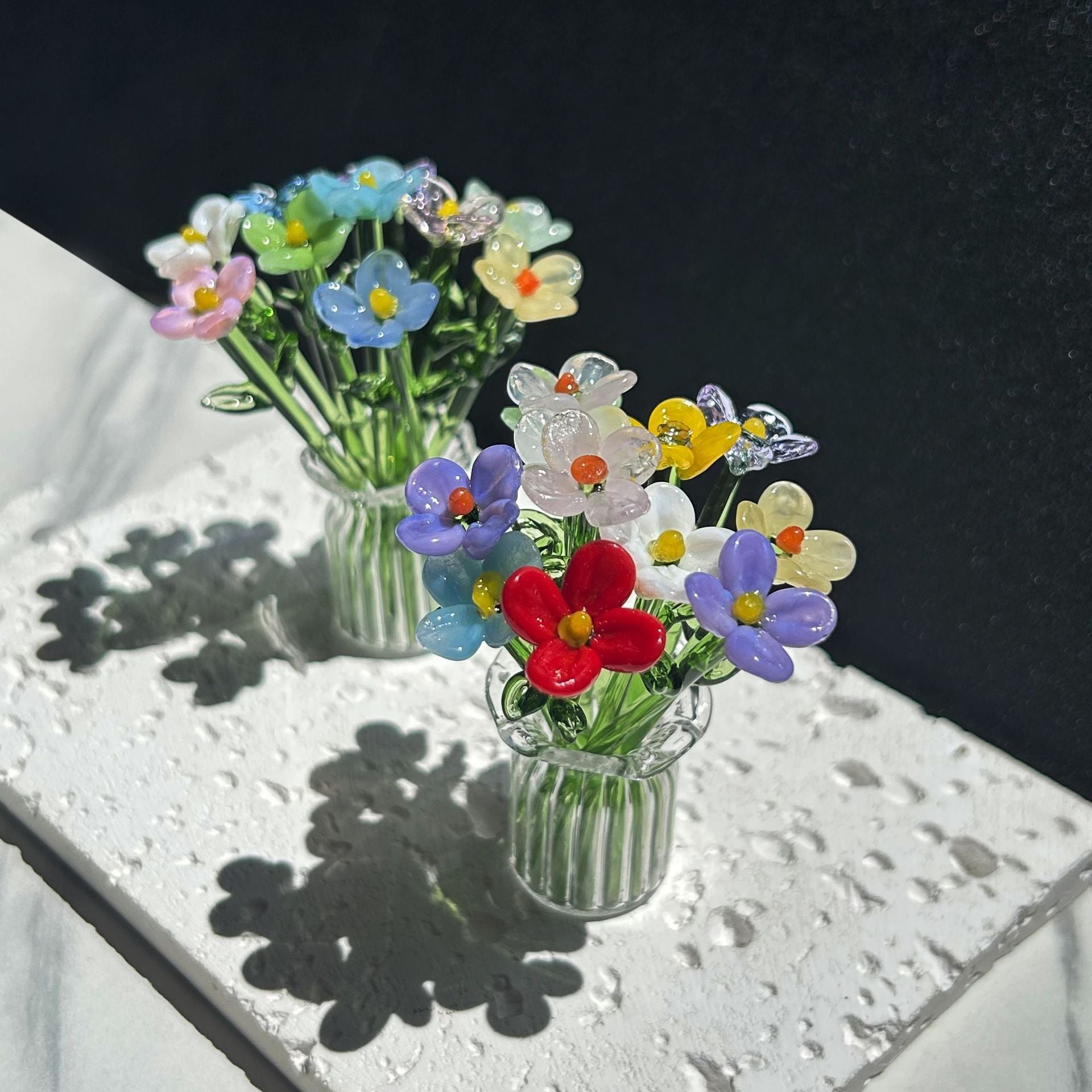 Mini Glass Flower Bouquet