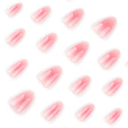Blush Pink Aura Jelly Medium Almond Press-On Nails, 24 Pcs + Glue