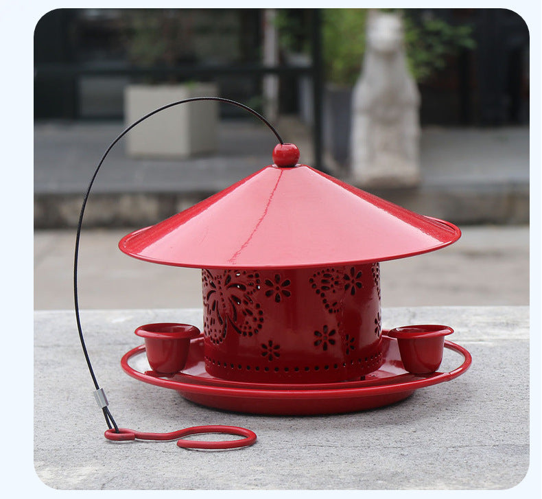 Metal Bird Feeder for Outside Retractable Hanging Feeder