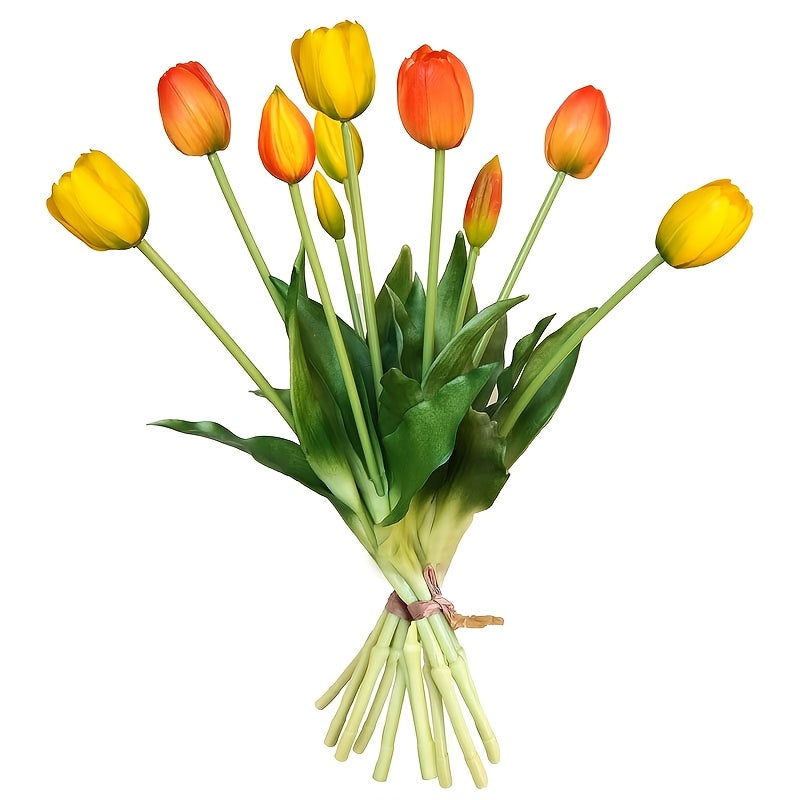 Artificial Tulips 15pcs Mixed Color – UV-Resistant Wedding Bouquet Flowers