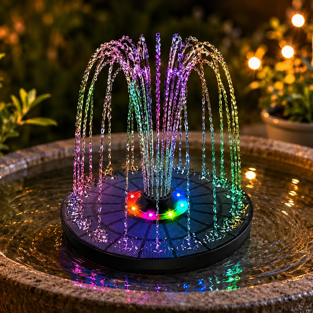Floating Solar Water Fountain For Outdoor Garden Decoration