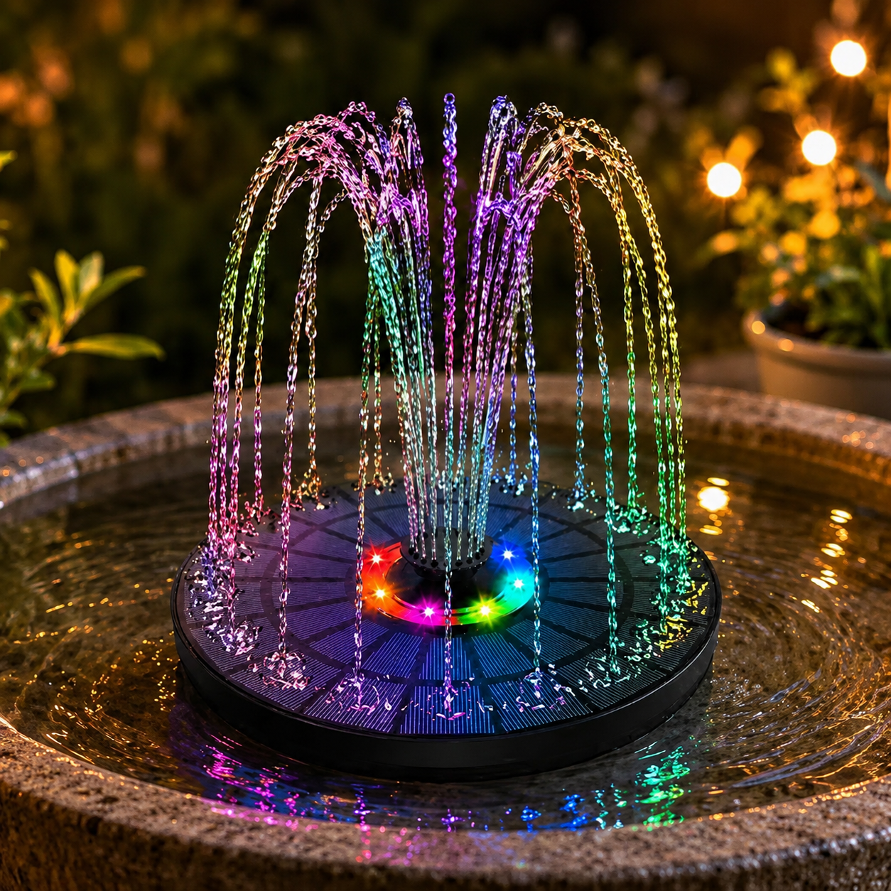 Floating Solar Water Fountain For Outdoor Garden Decoration