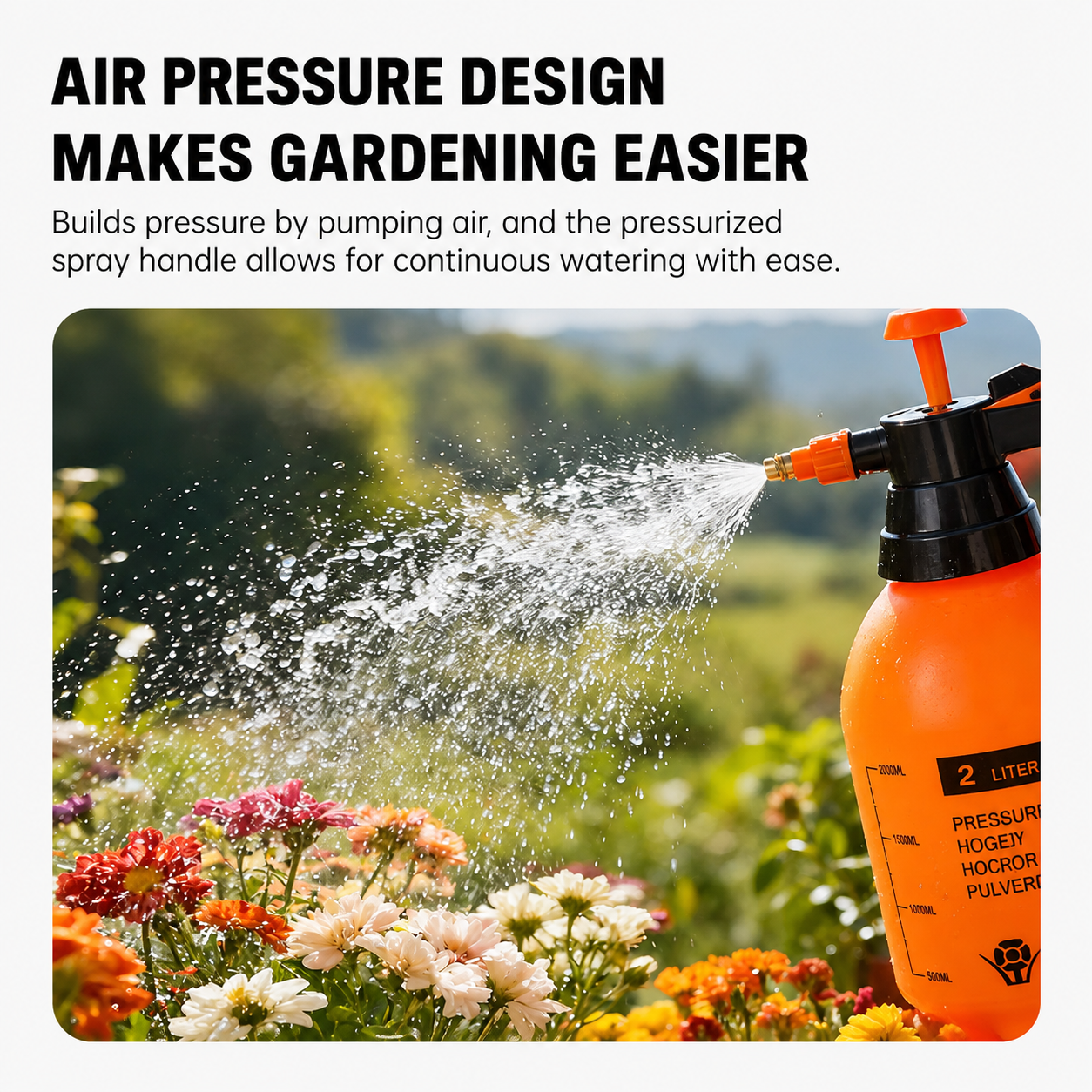 2L Handheld Pressure Sprayer for Plants Garden Watering and Cleaning
