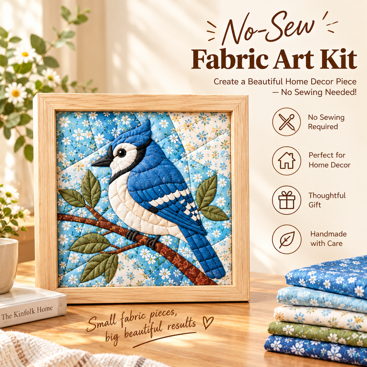 DIY No-Sew Fabric Art Kit – Textured Fabric Craft