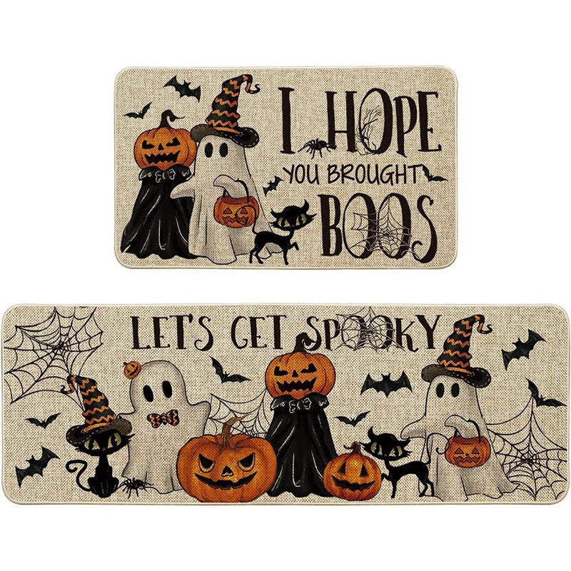 Halloween Doormat Set with Front Door Mat & Runner Rug for Porch