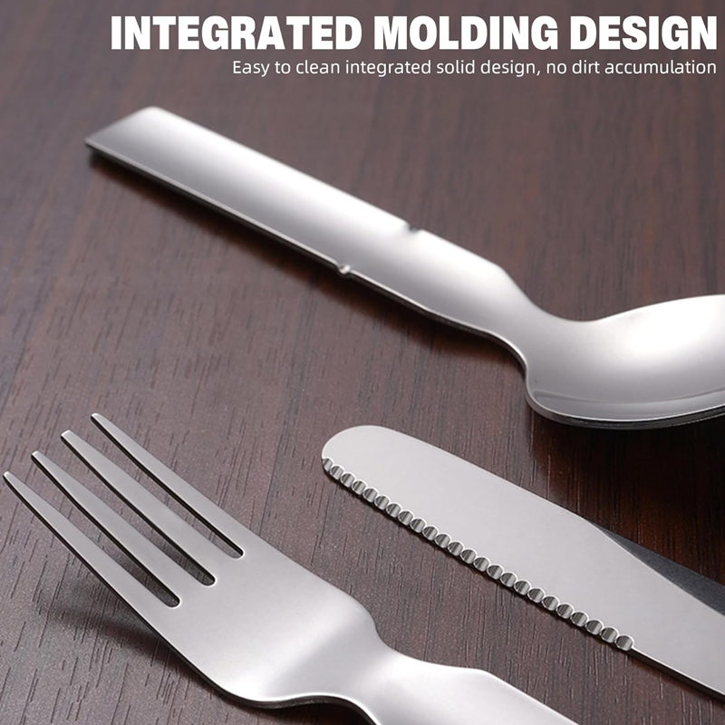 4-in-1 Foldable Camping Cutlery Set Made of Stainless Steel