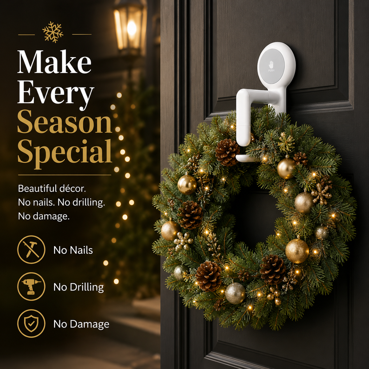 Christmas Spring-Lock Décor Hook