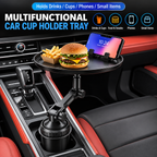 Car Cup Holder Tray with Phone Holder – Adjustable Food Tray