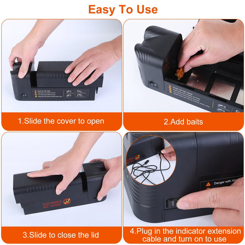 Electric Rat Trap – Rechargeable 1800V Shock Mouse Killer