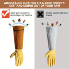 Long Protective Garden Gloves for Roses Pruning and Yard Work