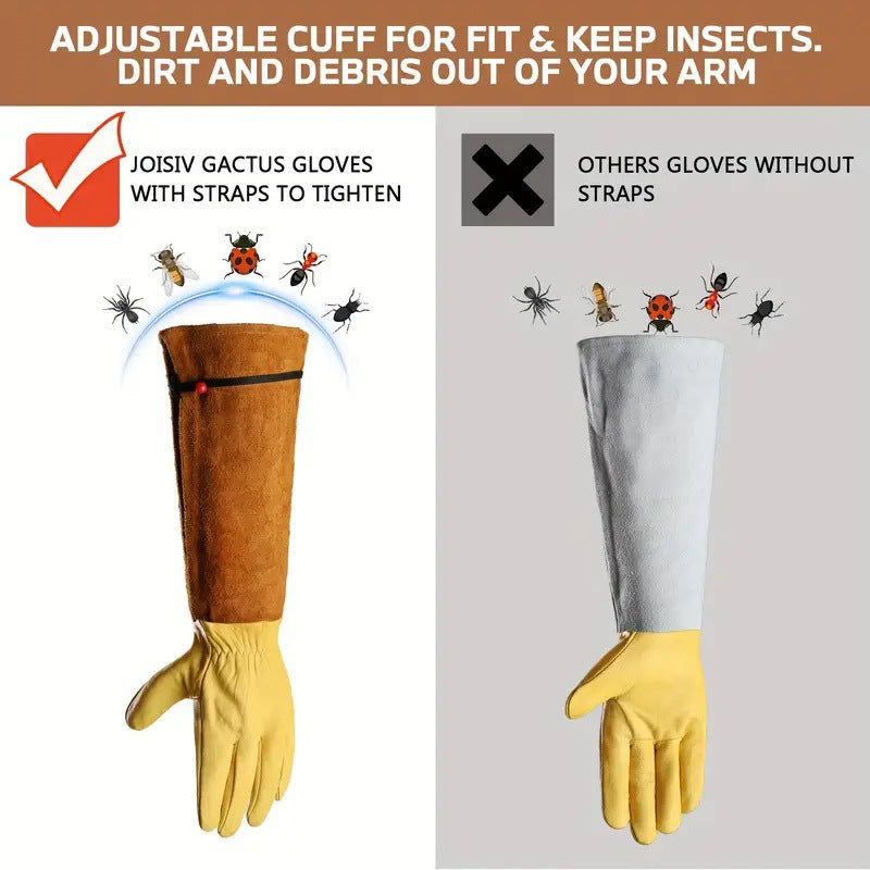 Long Protective Garden Gloves for Roses Pruning and Yard Work