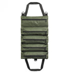 Roll Up Tool Bag with 5 Zippered Pockets Canvas Tool Organizer