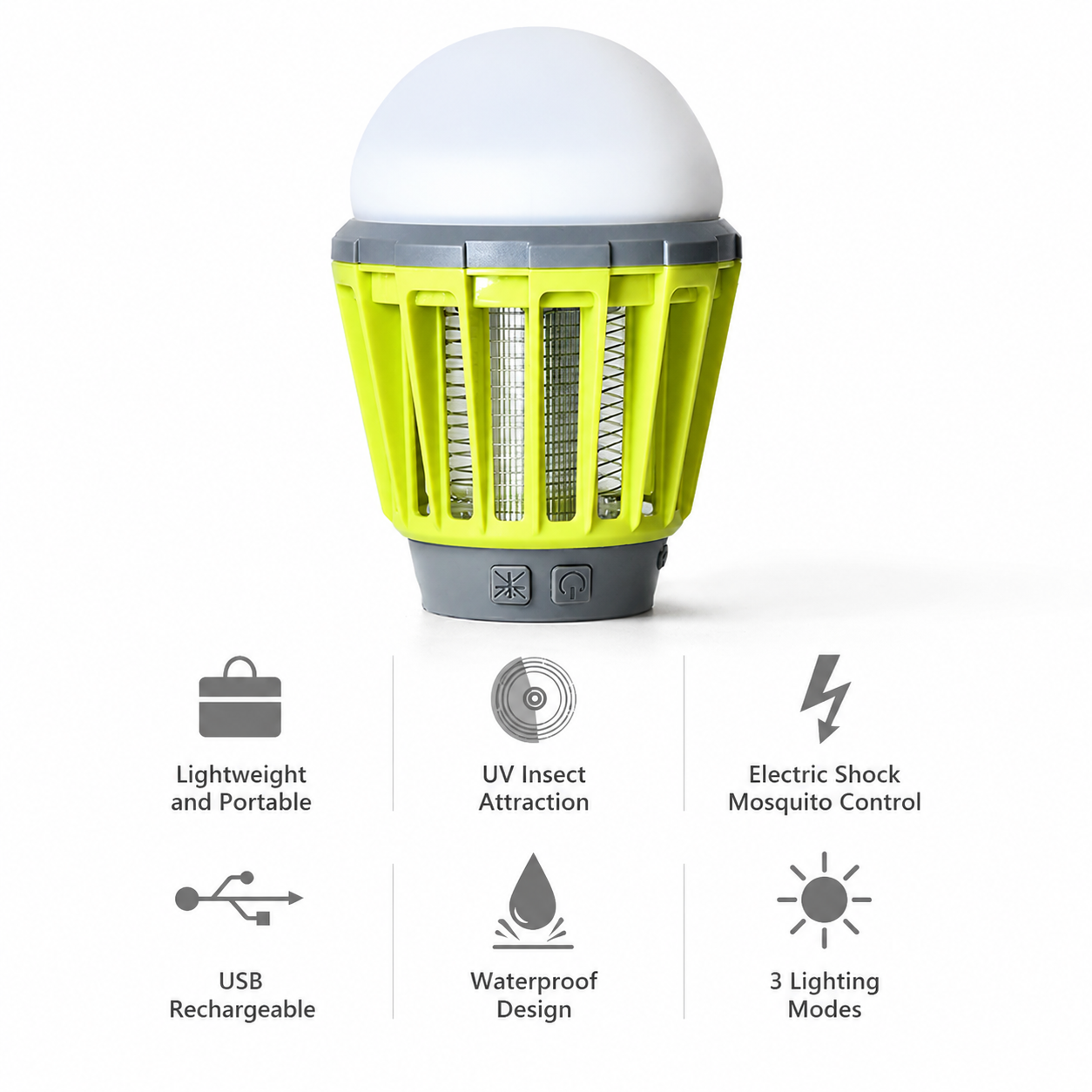 2000mAh Rechargeable Mosquito Killer Lamp Camping Lantern with UV Light
