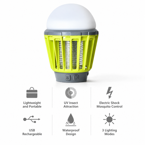 2000mAh Rechargeable Mosquito Killer Lamp Camping Lantern with UV Light