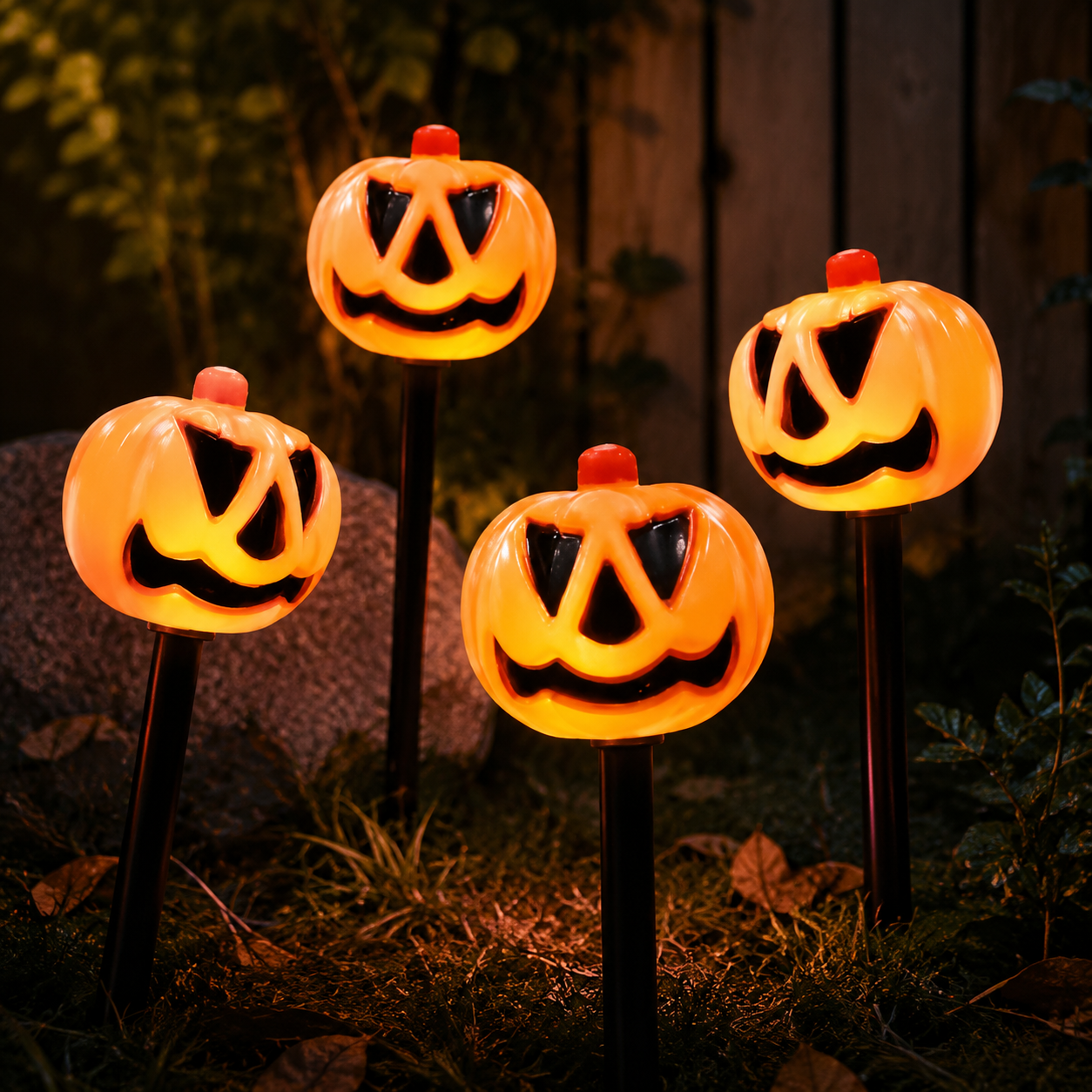 Solar Halloween Pumpkin and Ghost Lights for Outdoor Yard Decorations
