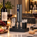 Rechargeable Electric Wine Opener Set with Foil Cutter, Pourer & Stopper
