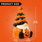 Lighted Halloween Resin Tree, Pumpkin Gnome Tabletop Decor