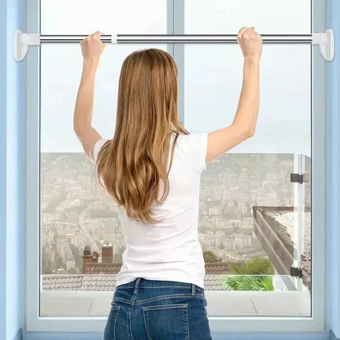 32mm Stainless Steel Tension Rod, Adjustable No Drill Rod for Closet, Curtain & Bathroom