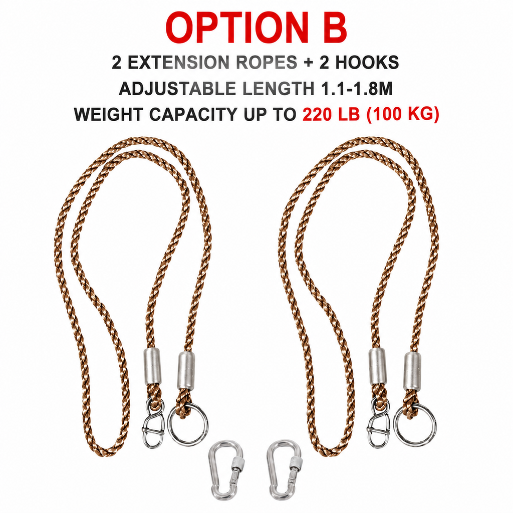 Outdoor Swing Accessories, Extension Rope Kit with Hooks for Tree Swings