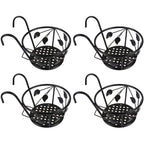 Metal Hanging Plant Basket for Balcony Railing and Fence