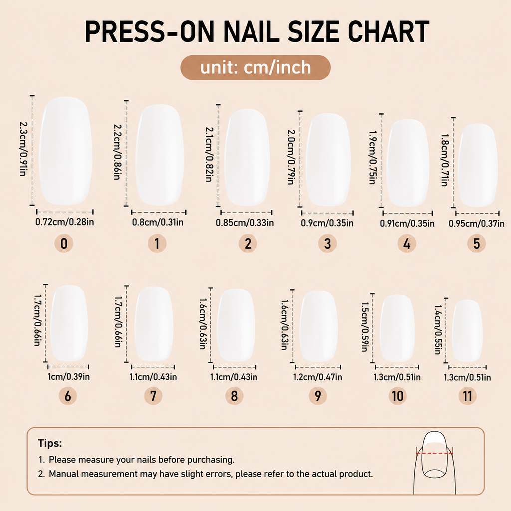 White French Tip Press-On Nails – 24-Piece Short Square Set