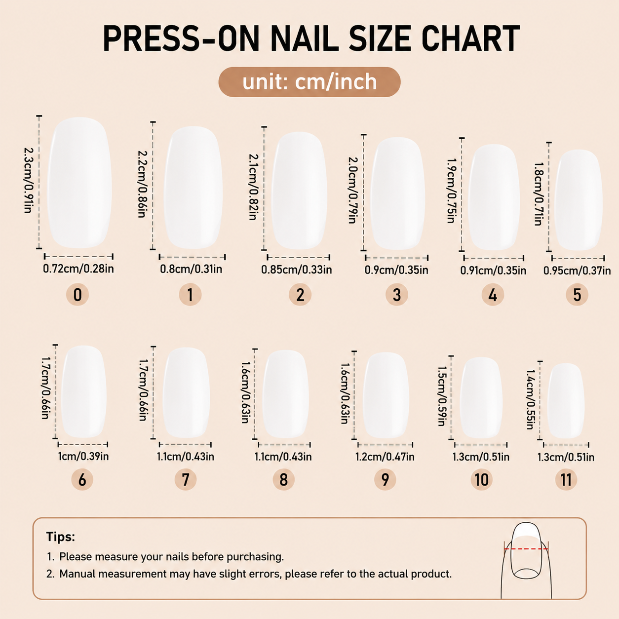 White French Tip Press-On Nails – 24-Piece Short Square Set